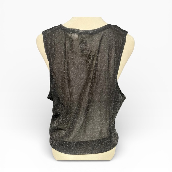 NWT No Boundaries Black Glitter Sheer Tank Top - Large - Picture 5 of 6